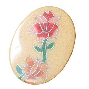 Vintage Resin Oval Brooch Pin